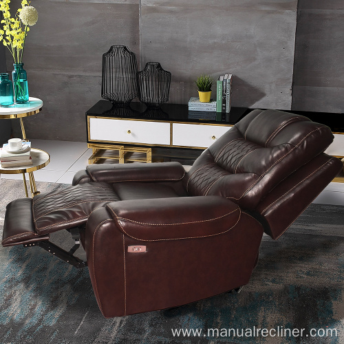 Leather Electric Single Rocking Recliner Sofa